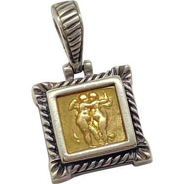 Eros and Psyche Enhancer Pendant 18K Gold and Ster