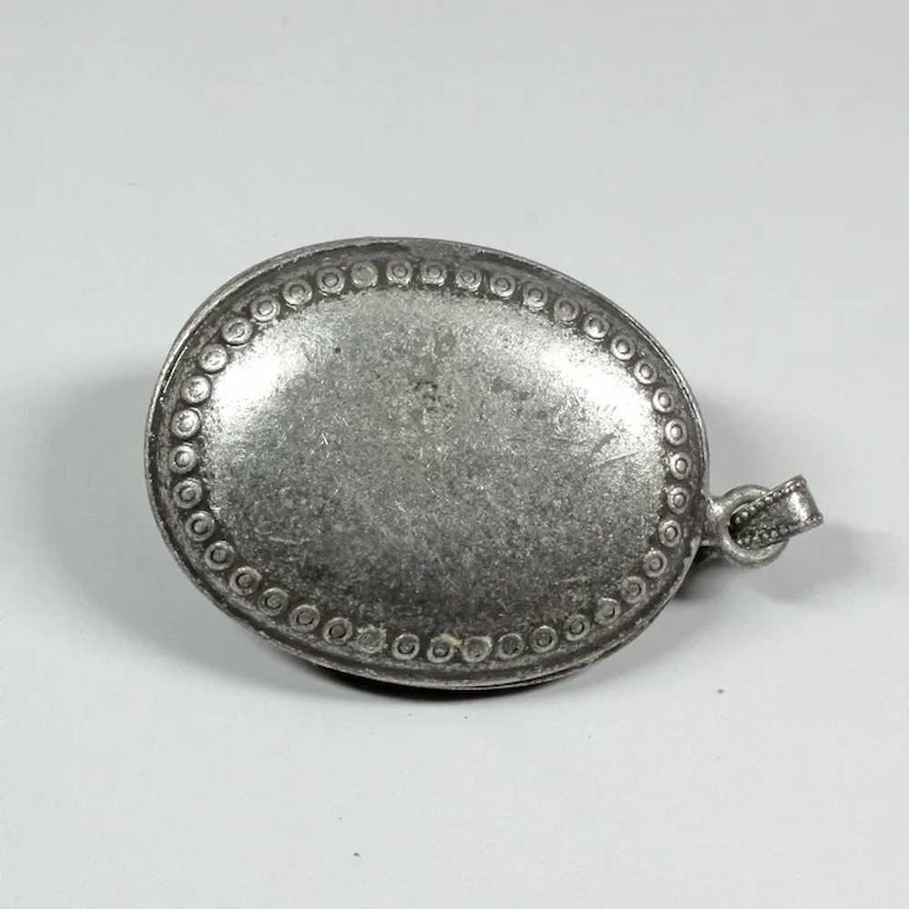 Old oval pendant Silver rattle India big pendant … - image 4