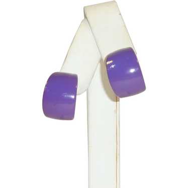 Small Bright Purple Cuff Clip On Earrings - image 1