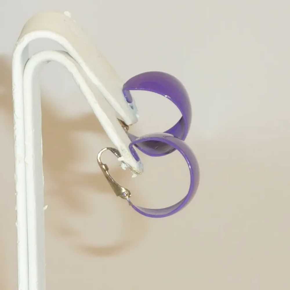 Small Bright Purple Cuff Clip On Earrings - image 4