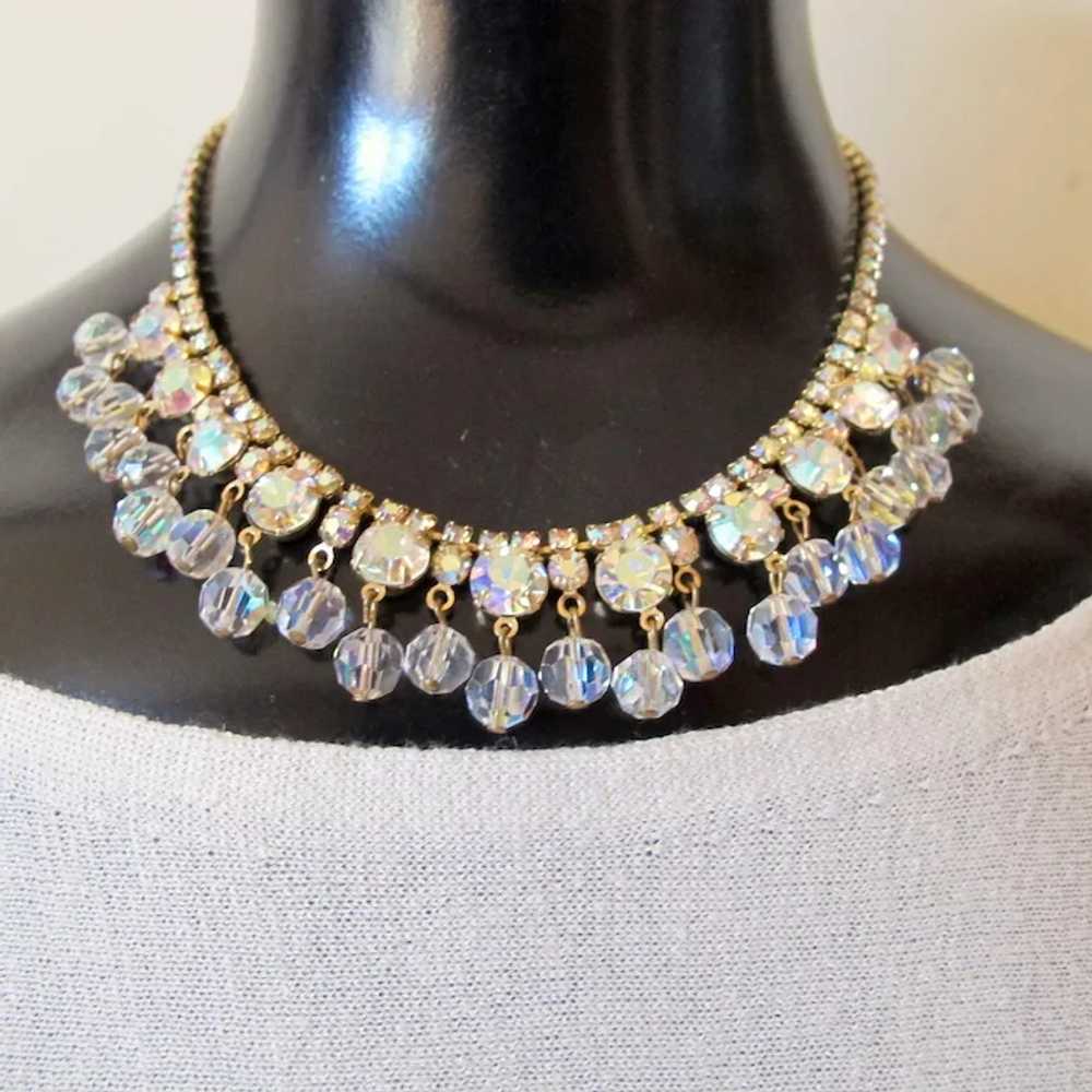 Vintage Aurora Borealis Rhinestone and Crystal Dr… - image 2