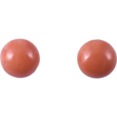 Salmon Coral Stud Earrings - image 1