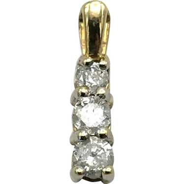 10K .23ctw Three Stone Diamond Pendant