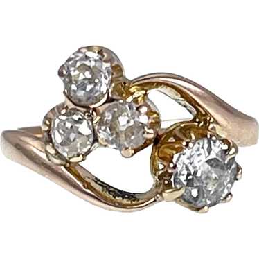 Antique 18K Rose Gold & Diamond Ring