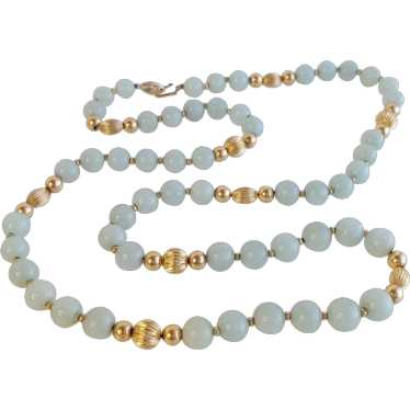Mid-Century 14K Gold Graduated Natural Light Gree… - image 1