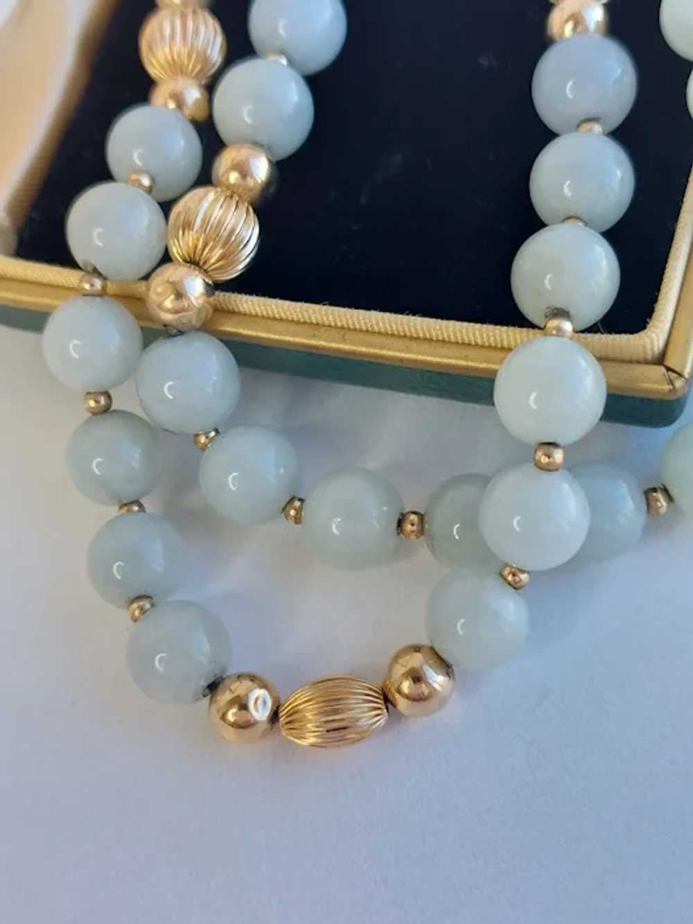 Mid-Century 14K Gold Graduated Natural Light Gree… - image 3
