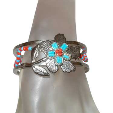 Faux Turquoise and Coral Bracelet