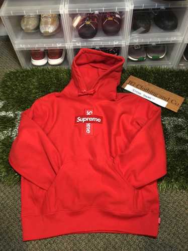 Pre-owned Louis Vuitton Supreme Lv Box Logo Hoodie Hooded Sweatshirt Sz Xl  Rare Authentic In Red