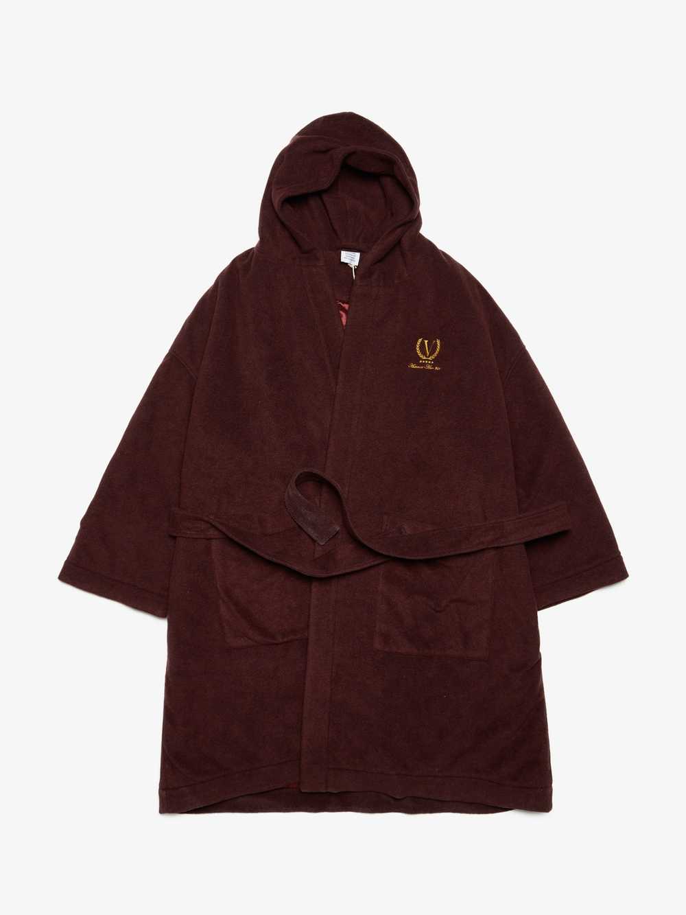 Vetements Burgundy Bathrobe Hooded Quilted Coat - image 1