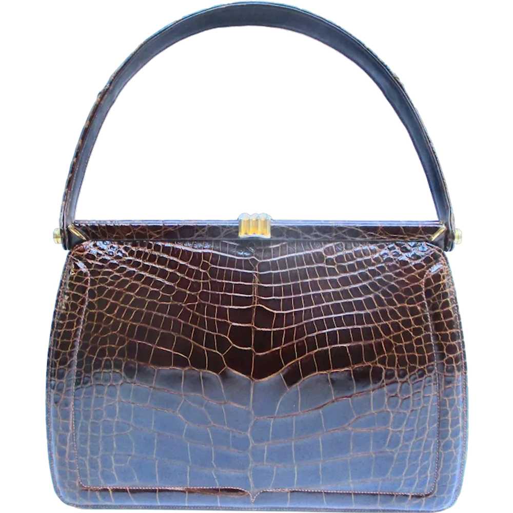 Lucille De Paris Alligator Handbag circa 1950 - image 1