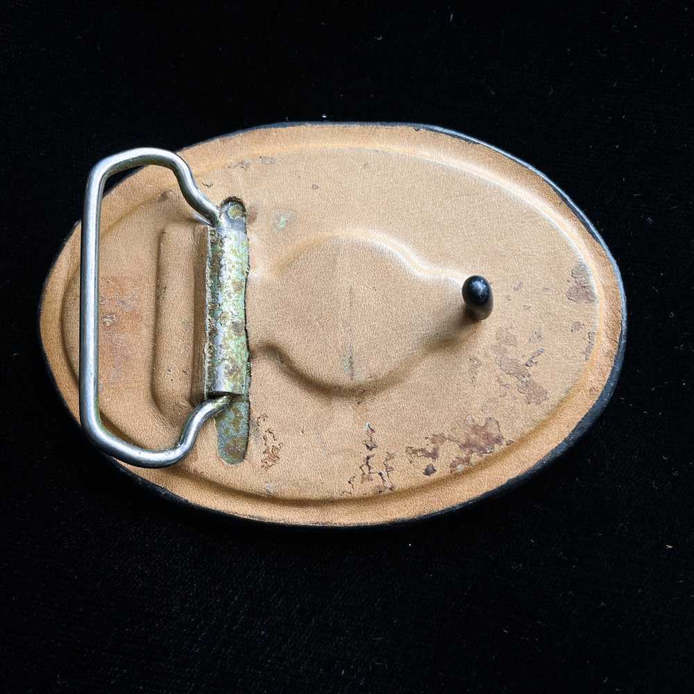 Vintage Handmade Leather Belt Buckle, Unworn Sout… - image 4
