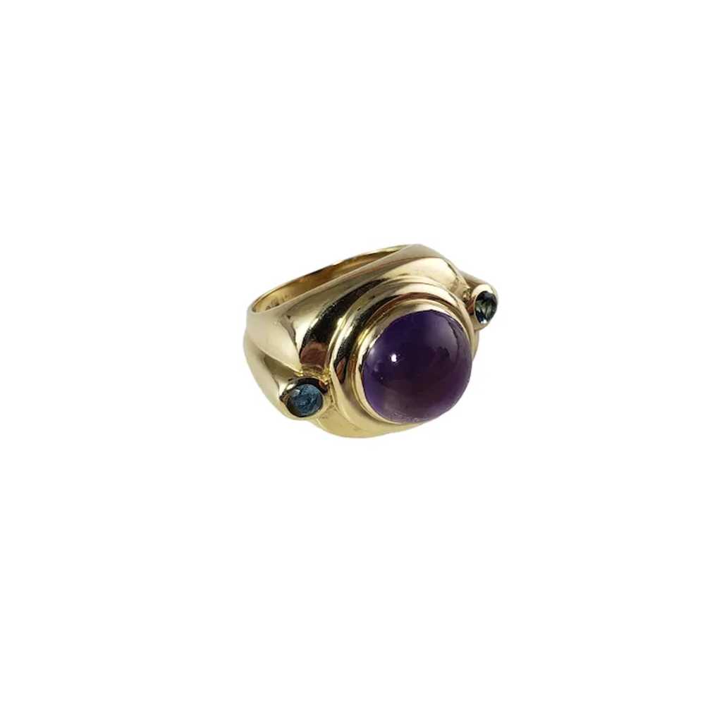 Vintage 14 Karat Yellow Gold Amethyst and Blue To… - image 3