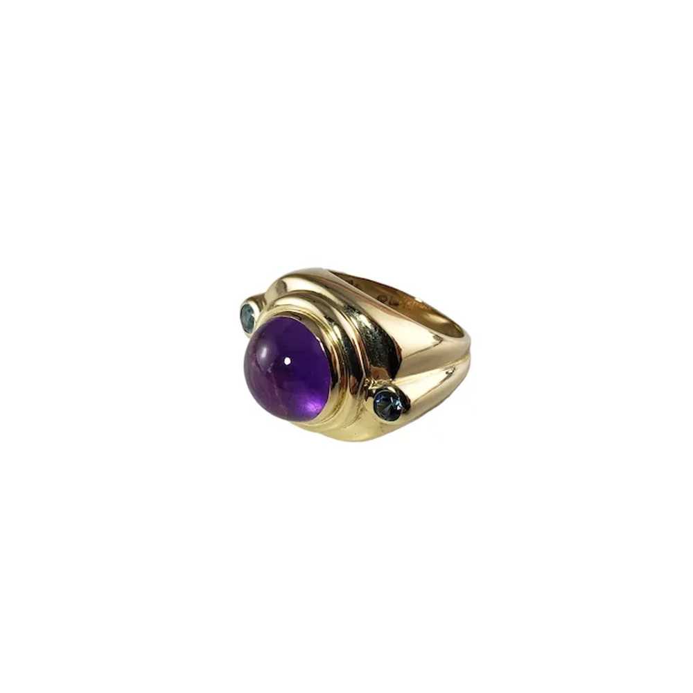 Vintage 14 Karat Yellow Gold Amethyst and Blue To… - image 4