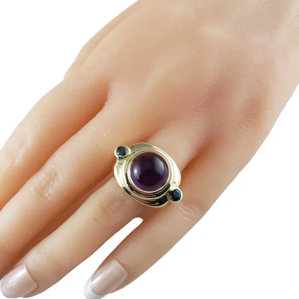 Vintage 14 Karat Yellow Gold Amethyst and Blue To… - image 9
