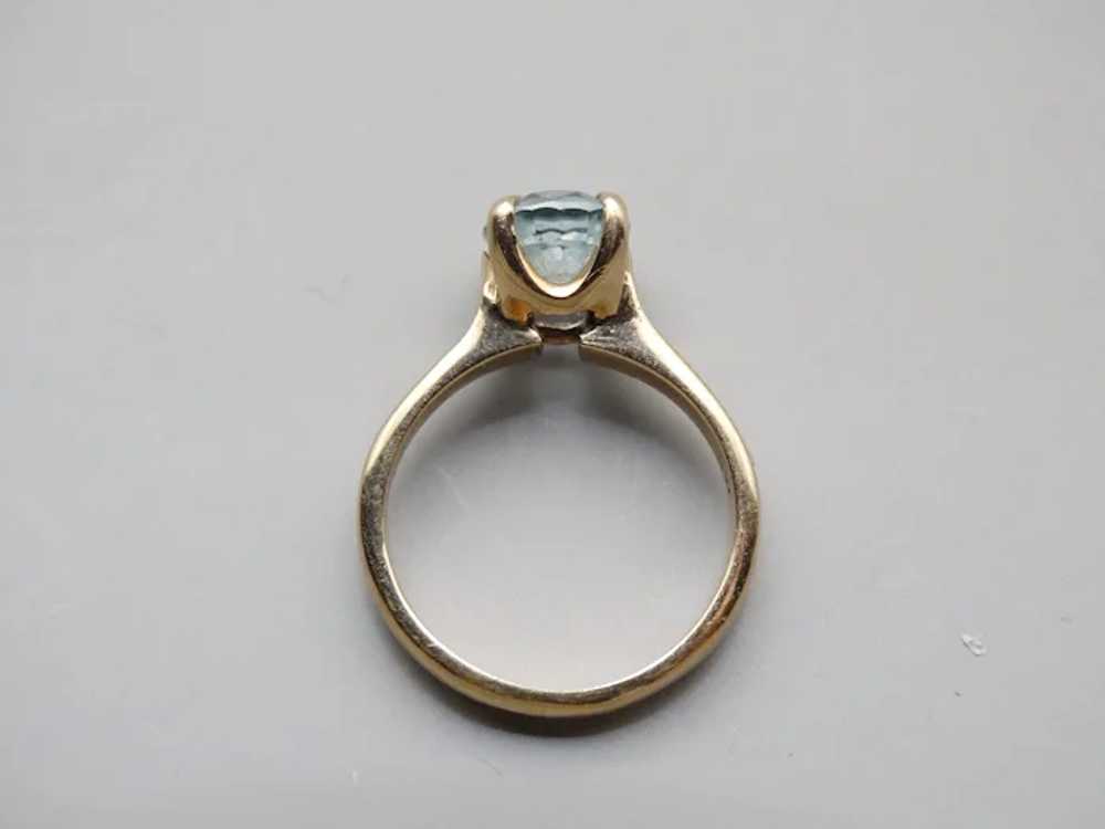 14k Yellow gold and 2.25ct Aquamarine Ring Size 5… - image 3