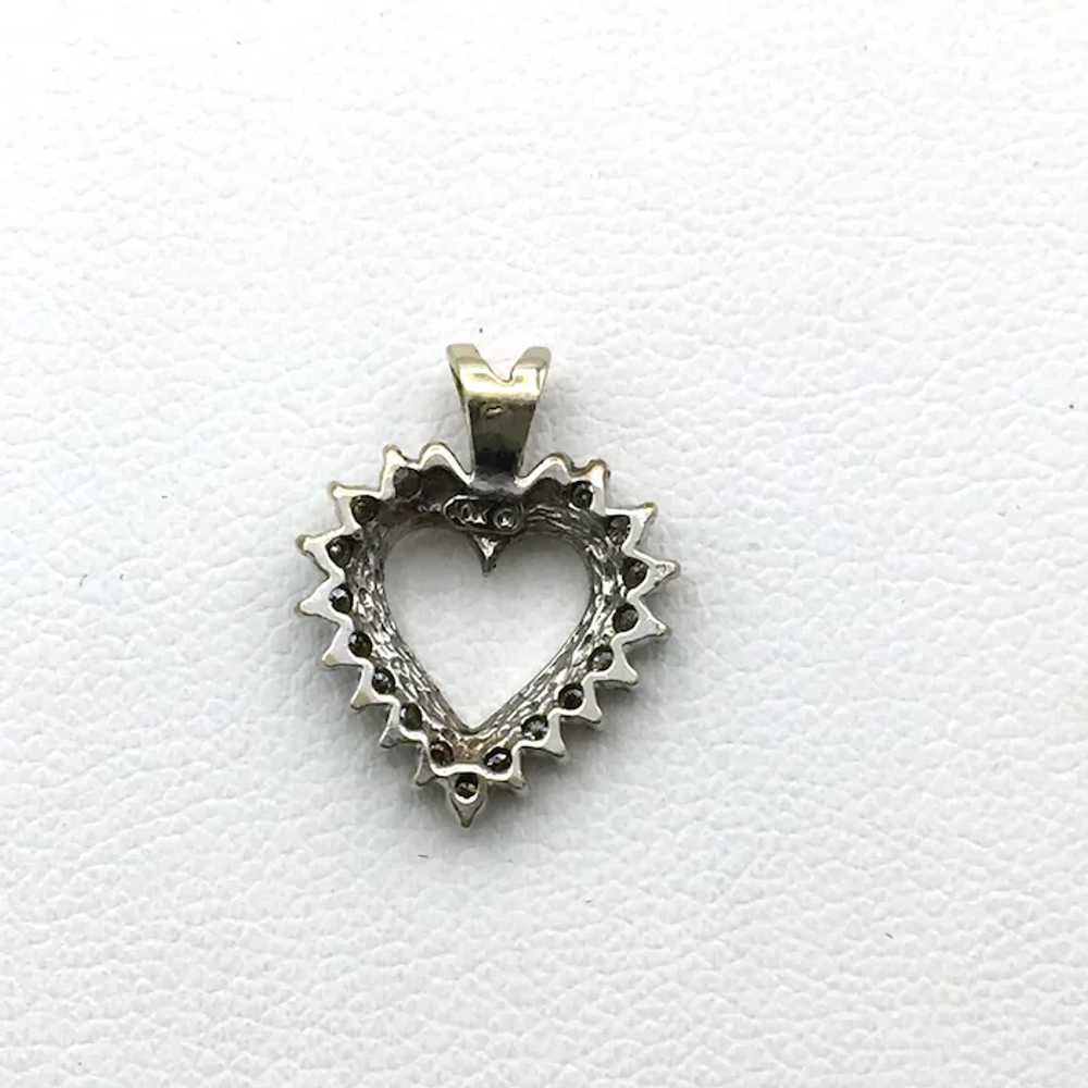 10K White Gold .25ctw Diamond Heart Pendant - image 2