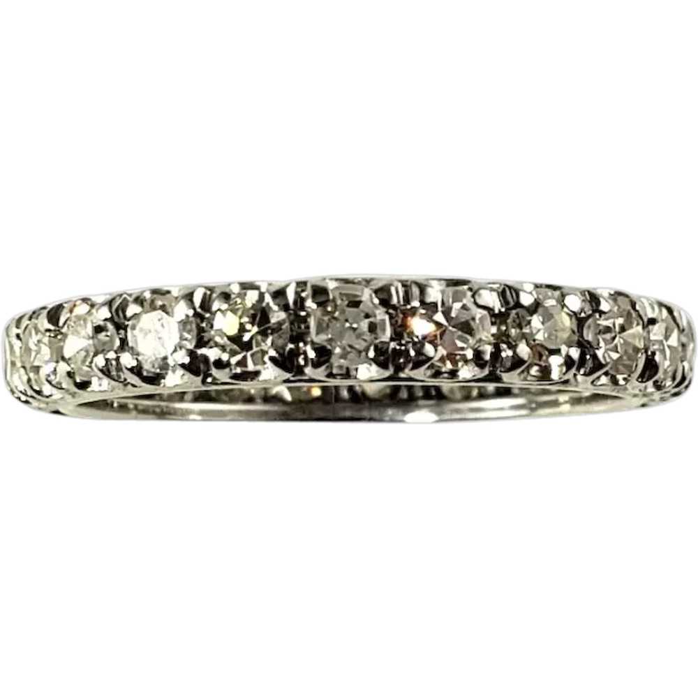 Vintage 18 Karat White Gold Diamond Eternity Band… - image 1