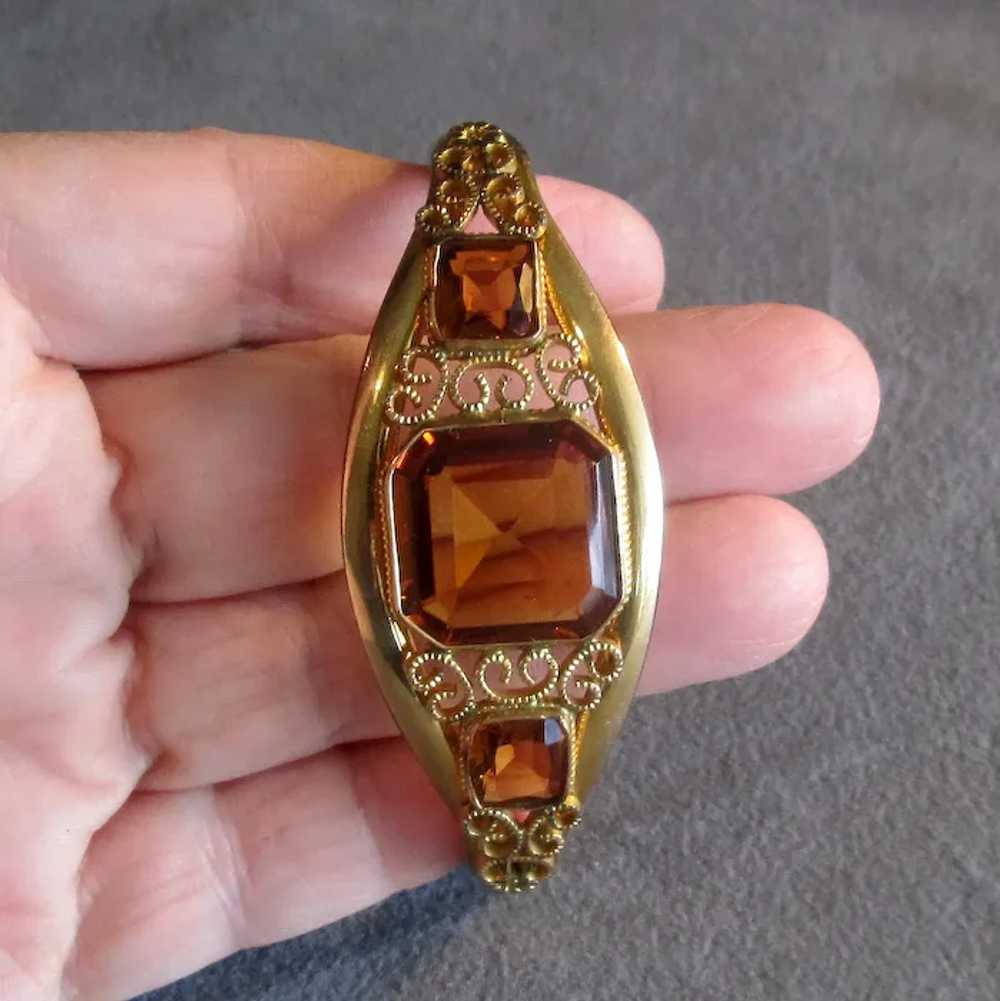 Edwardian Gold-Filled Bangle Bracelet with Faux T… - image 2