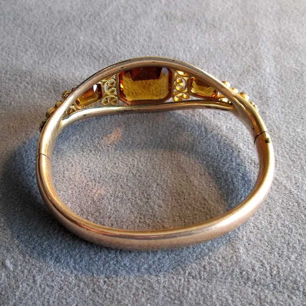 Edwardian Gold-Filled Bangle Bracelet with Faux T… - image 3