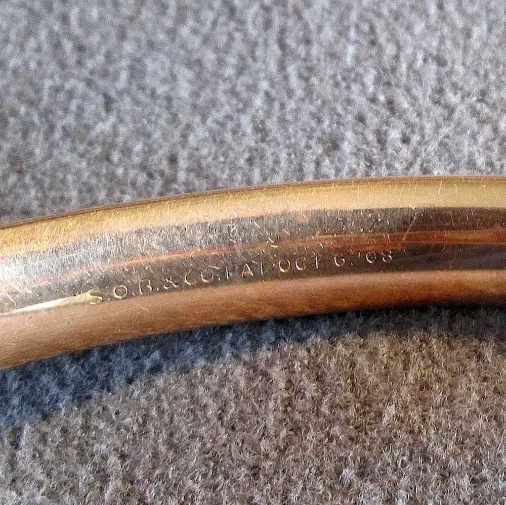 Edwardian Gold-Filled Bangle Bracelet with Faux T… - image 4