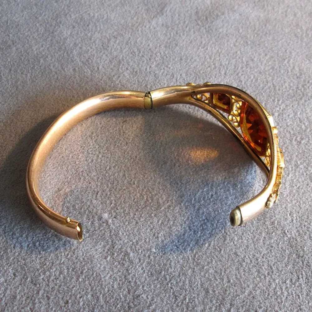 Edwardian Gold-Filled Bangle Bracelet with Faux T… - image 5