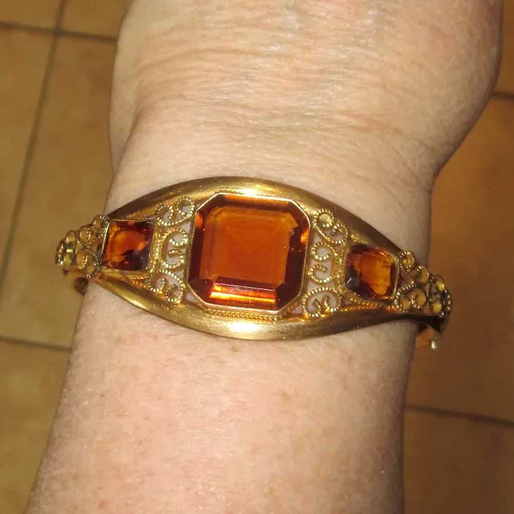 Edwardian Gold-Filled Bangle Bracelet with Faux T… - image 6