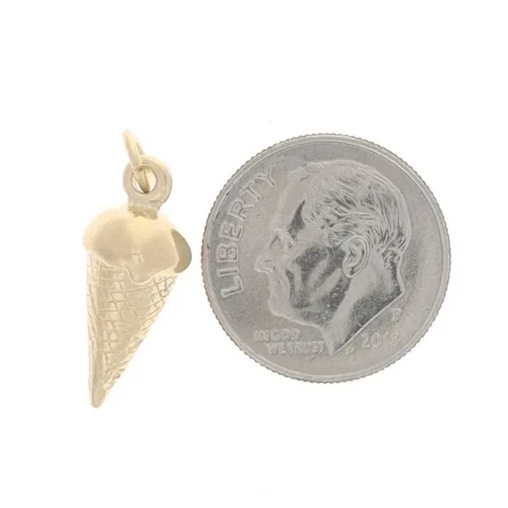 Yellow Gold Ice Cream Cone Charm - 14k Cold Desse… - image 3