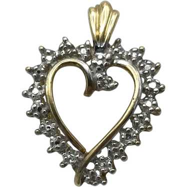 10K .01ct Diamond Solitaire Heart Pendant