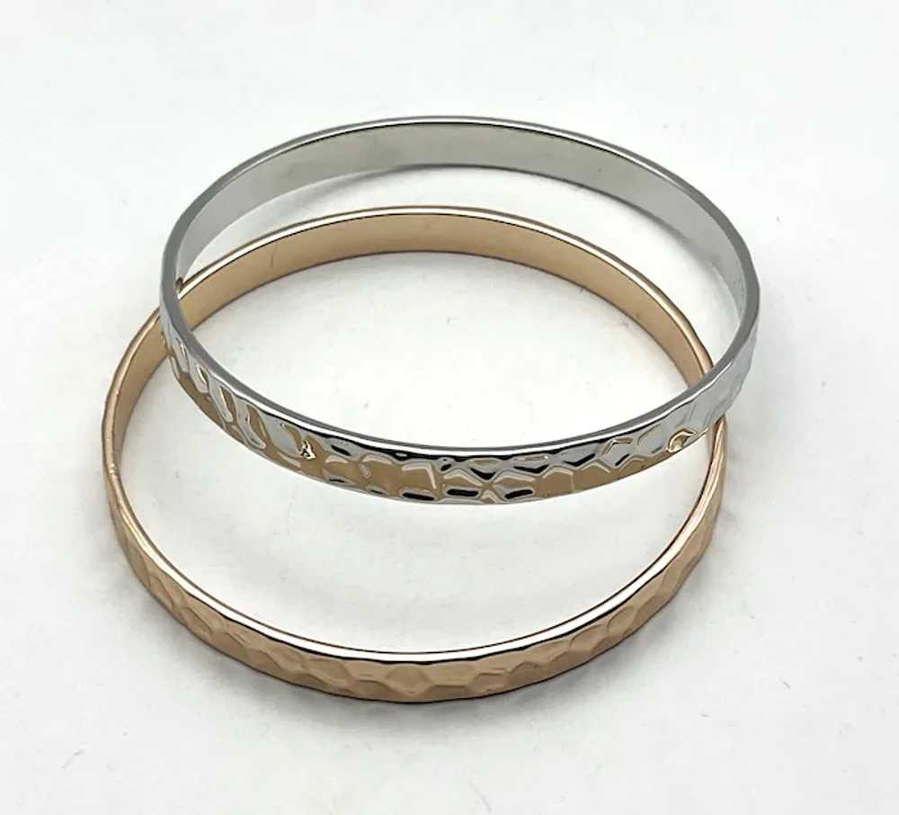 SET OF 2 Goldtone and Silvertone Bangle Bracelets - image 10