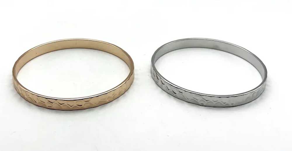 SET OF 2 Goldtone and Silvertone Bangle Bracelets - image 11
