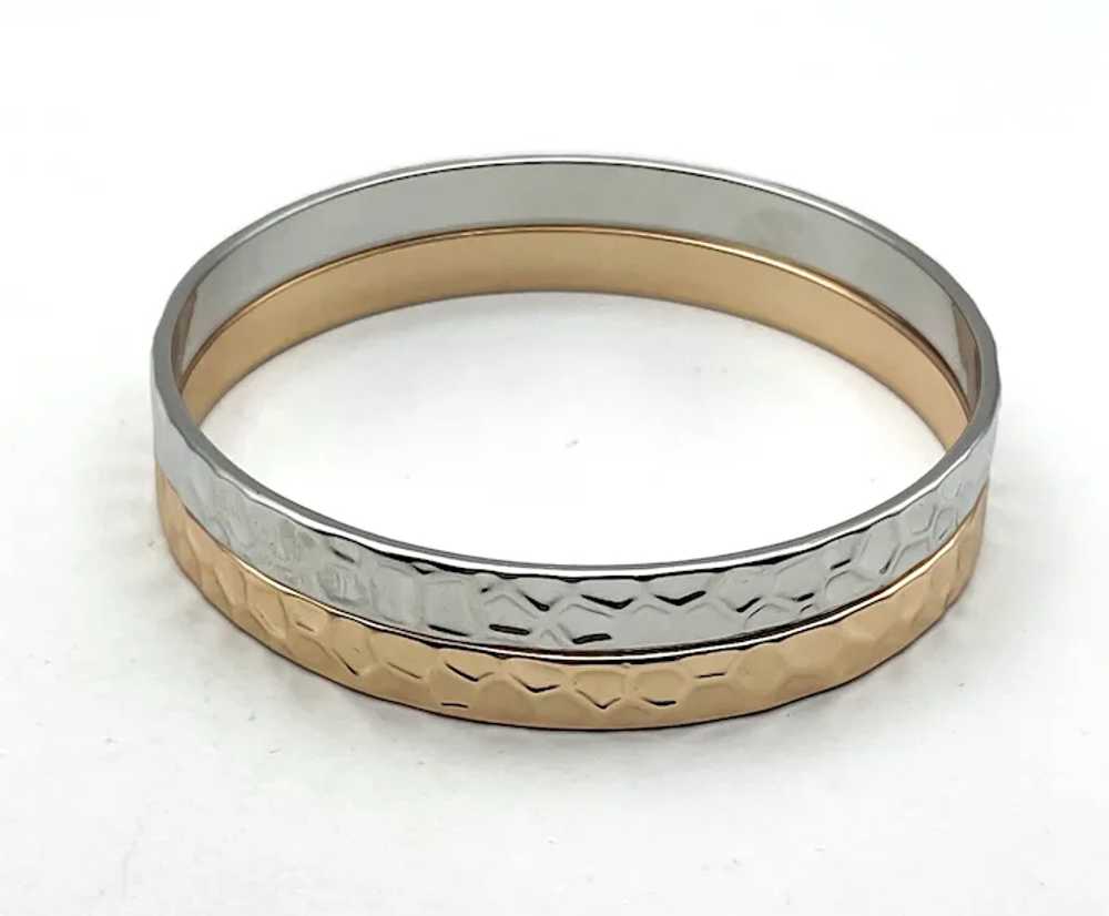 SET OF 2 Goldtone and Silvertone Bangle Bracelets - image 12