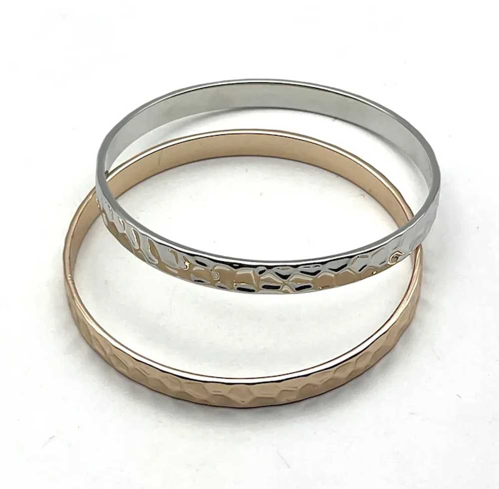 SET OF 2 Goldtone and Silvertone Bangle Bracelets - image 4