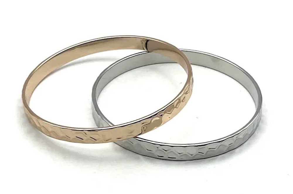 SET OF 2 Goldtone and Silvertone Bangle Bracelets - image 6