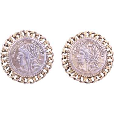 Earrings Graziano French Coin Republique Francaise