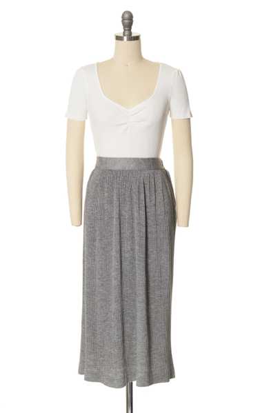 1950s Finely Pleated Wool Blend Skirt | small