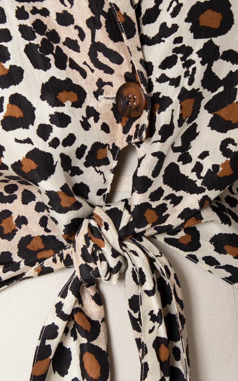 1980s Silk Leopard Print Hi-Low Blouse | large/x-… - image 6