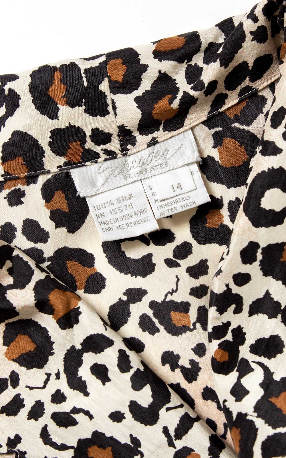 1980s Silk Leopard Print Hi-Low Blouse | large/x-… - image 7
