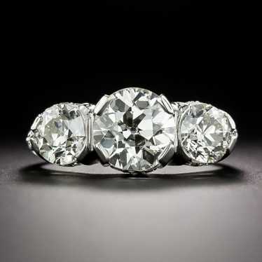 Art Deco 3.60 Total Carat Three-Stone Diamond Ring