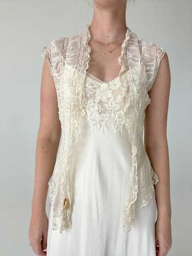 Victorian Cream Lace Vest