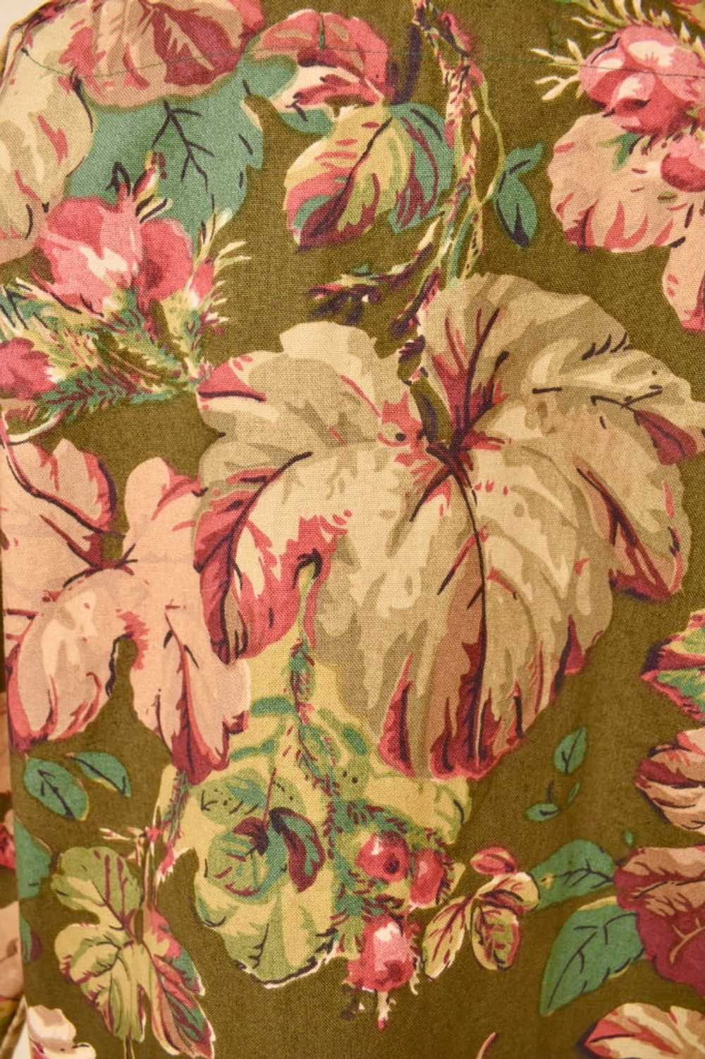 NH-Made Olive Botanical Print Cotton-Blend Jacket… - image 7