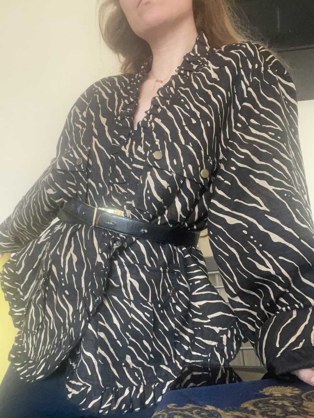 Vintage 2000s 100 % silk Silkland zebra oversize … - image 5