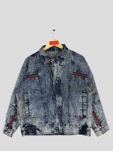 JourneyvintageCo Stunning Embellished Vintage Jag Denim Jacket 80s