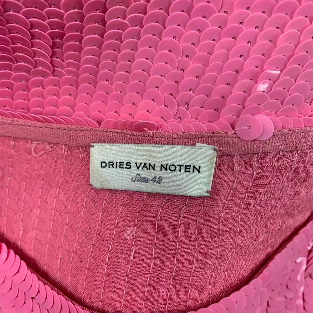 Dries Van Noten FW 21 Pink Viscose Sequined Sleev… - image 5