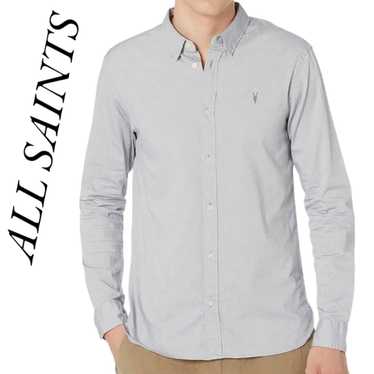 Allsaints Womens Cotton Button Detail Crew Neck Sweater White Size