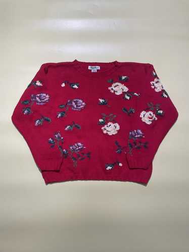 Eddie Bauer Women’s Red floral Sweater