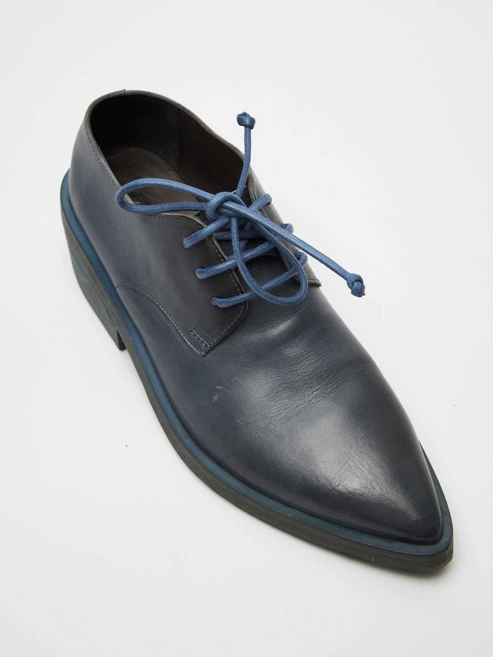 Marsell Blue Sharp Nosed Leather Derby - image 5