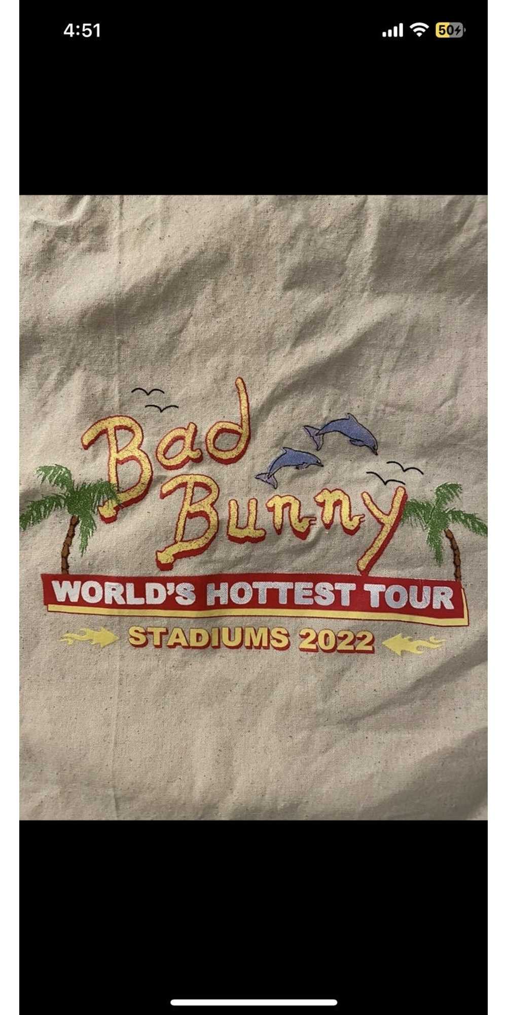 Vintage Bad Bunny Concert Cream Tote - image 3