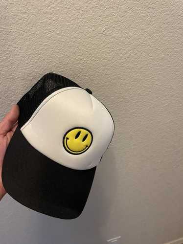 Upside-down Smiley Distressed Black Mesh Trucker Hat — Lost Objects, Found  Treasures