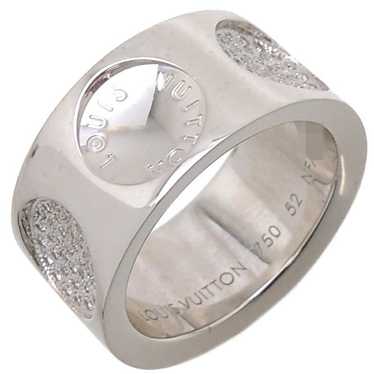 LOUIS VUITTON Ring Women's 750WG Diamond LV Vault Upside Down