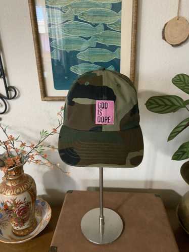 Custom × Hat Newhattan God is Dope Camo Cap